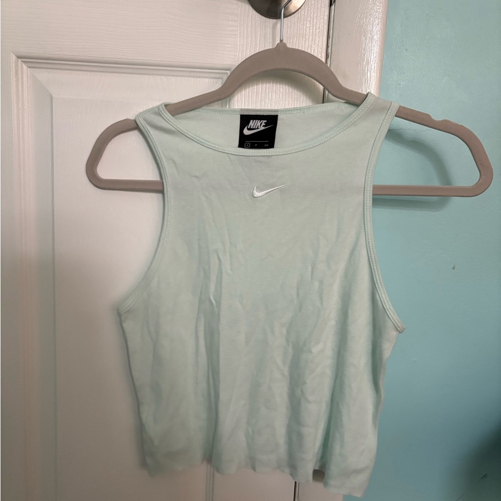 Nike Green Fitted Crop Tank Top